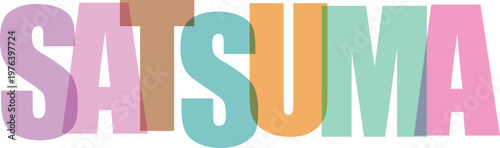 Multicolored Satsuma Wordmark Isolated on White Background