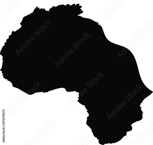 Black silhouette of africa continent