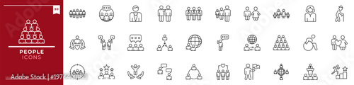 People, Outline icons collection. Simple vector illustration