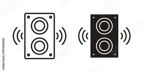 Fotografie Soundbox icon clipart symbol isolated on white background