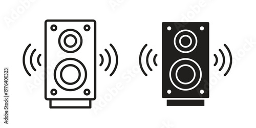 Tableau sur toile Soundbox icon clipart symbol isolated on white background