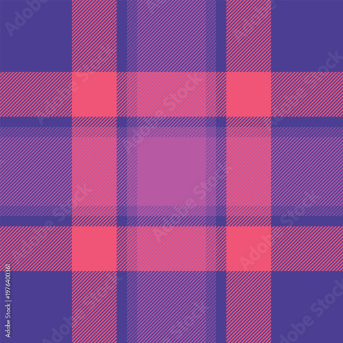 Image seamless tartan pattern, fibre check fabric plaid. Comfort texture vector textile background in indigo and red colors.