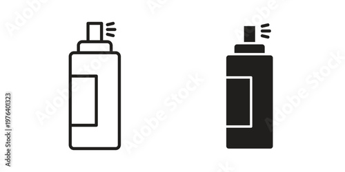 Spray icon clipart symbol isolated on white background. Flat and stroke designs.