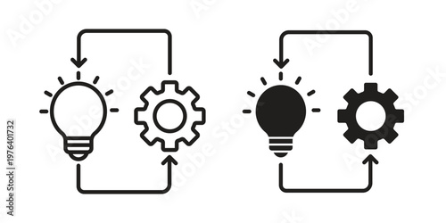 Technique icon clipart symbol isolated on white background. Flat and stroke designs.