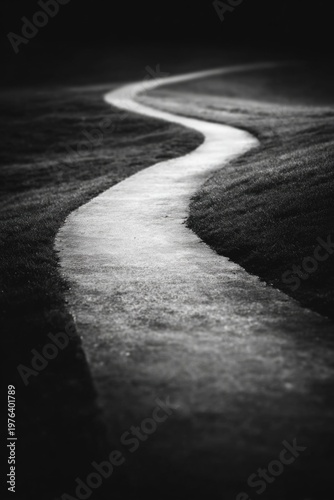 Nighttime Winding Path