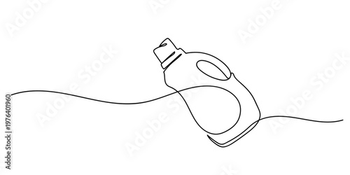 Fabric softener bottle One continuous line drawing. simple linear style Doodle Editable stroke.