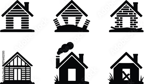 Hut Silhouette Icon Small House Outline Simple Design