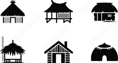 Hut Silhouette Icon Small House Outline Simple Design