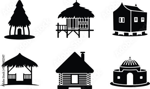 Hut Silhouette Icon Small House Outline Simple Design