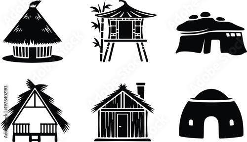 Hut Silhouette Icon Small House Outline Simple Design