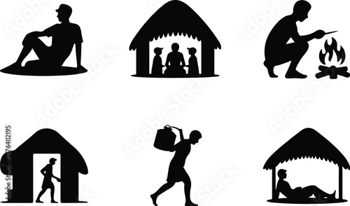 Hut Silhouette Icon Small House Outline Simple Design