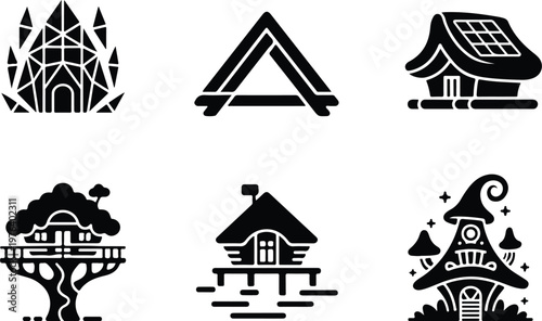 Hut Silhouette Icon Small House Outline Simple Design