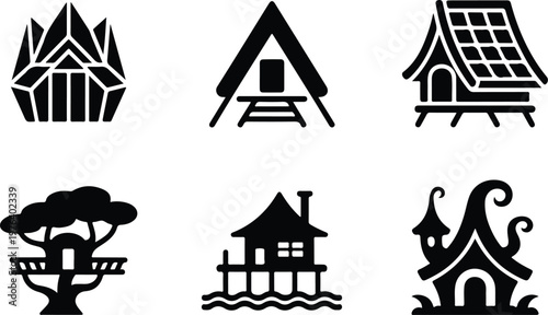 Hut Silhouette Icon Small House Outline Simple Design