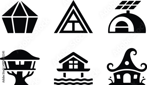 Hut Silhouette Icon Small House Outline Simple Design