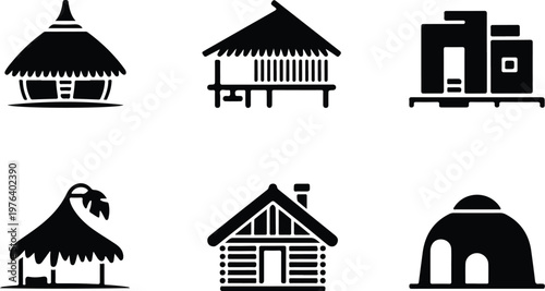 Hut Silhouette Icon Small House Outline Simple Design