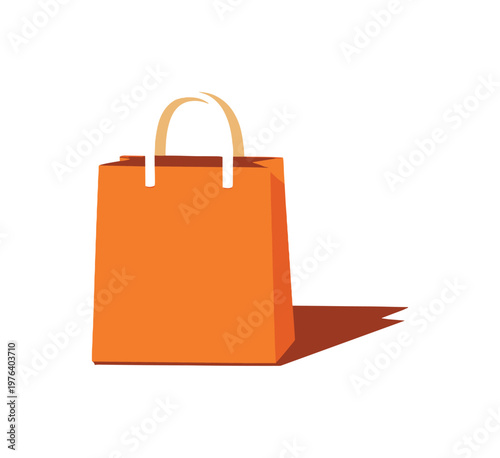 Shopping bag with a simple handle and a small folded top edge, placed in the left third with wide copy space, warm Scandinavian