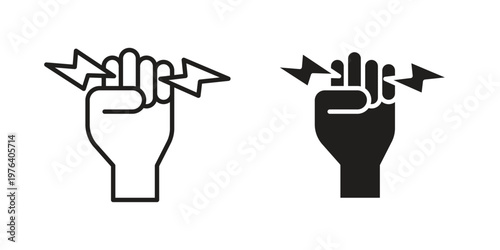 Hand with Power icon concept design set. Icon Element For Design