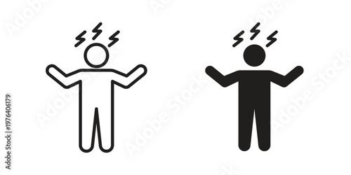 Irritated human icon concept design set. Icon Element For Design