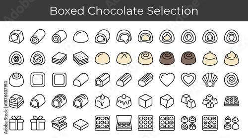 Elegant sweet selections featuring cocoa filled pieces, rolled cocoa treats, smooth cocoa bites, stuffed cocoa treats, caramel