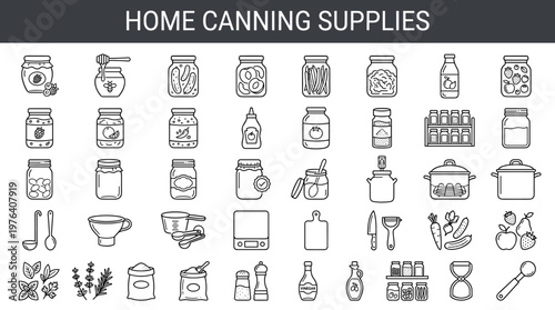 Home canning supplies featuring sweet spread containers, natural sweet containers, fermented vegetable containers, preserved fruit