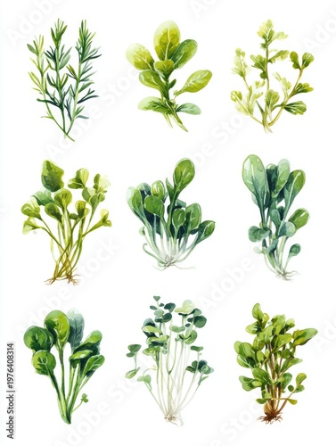 A collection of various plant species, possibly a mix of herbs and other botanical specimens