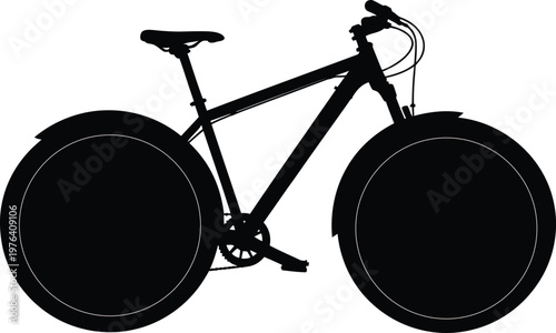 Mountain bike silhouette bicycle off road cycling sport adventure vector illustration isolated on white background design element for outdoor activity