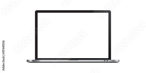 Modern Laptop Mockup with Blank Screen on Minimal Background for UI UX Presentation