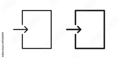 Enter icon collection on white background. Vector icon art.