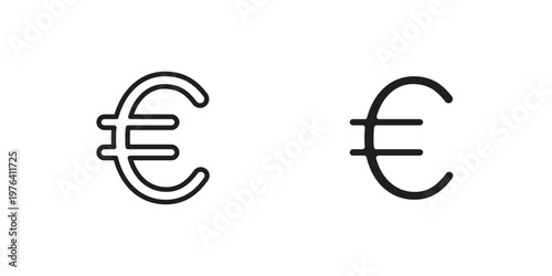 Euro icon collection on white background. Vector icon art.