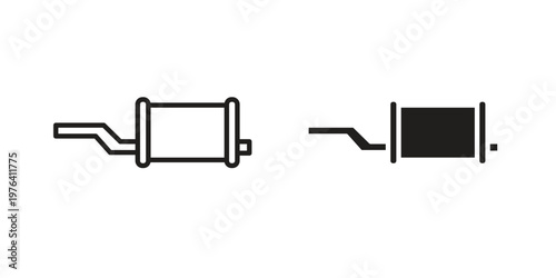 Exhaust pipe icon collection on white background. Vector icon art.