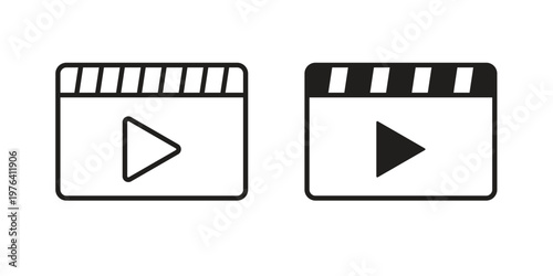 Film icon collection on white background. Vector icon art.
