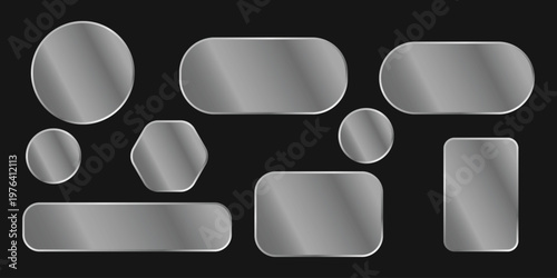 Diverse glass effects a collection of realistic glass shapes and reflections for design projects