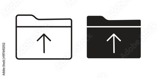 Folder upload icon collection on white background. Vector icon art.