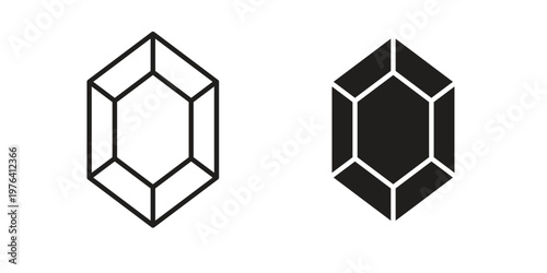Gem icon collection on white background. Vector icon art.