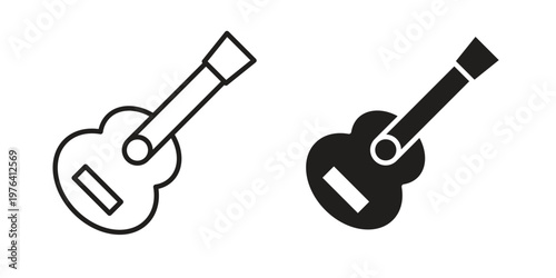 Guitar icon collection on white background. Vector icon art.