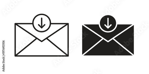 Inbox icon collection on white background. Vector icon art.