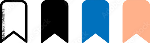 A set of colorful bookmark icons on a clean white background