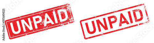 Two red vector stamps with the word Unpaid in white distressed font
