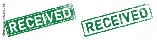 Green stamp illustration with the word RECEIVED in bold white letters