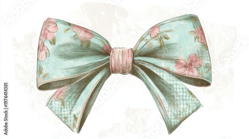 Delicate floral bow adds charm and elegance to any gift or outfit in a stylish art piece
