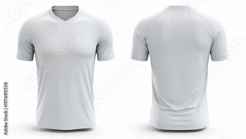 Plain White T-Shirt Mockup Front and Back View.