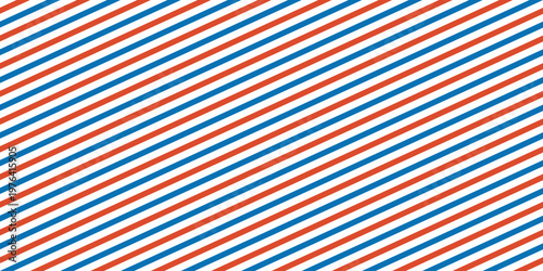 Seamless Red, White, and Blue Diagonal Stripes Pattern Background