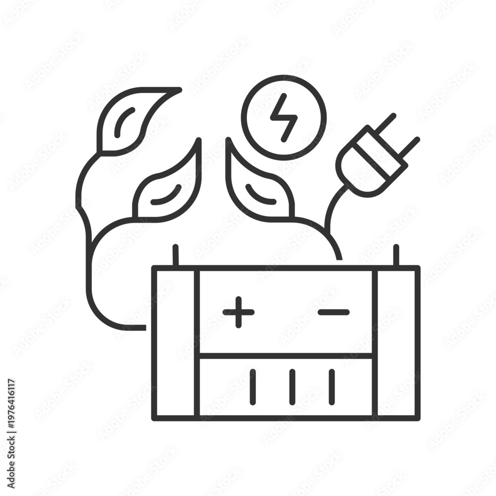 Fototapeta premium Eco Battery Icon - Charging Plug Icon
