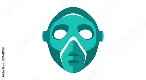A teal-colored vector graphic of a ski mask on a white background