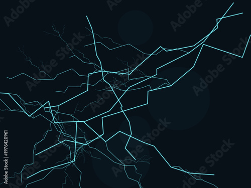 Branching Lightning Strike Energy Power Abstract Design