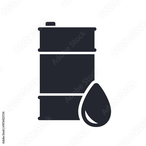 Oil barrel vector icon of organic oil isolated on white background