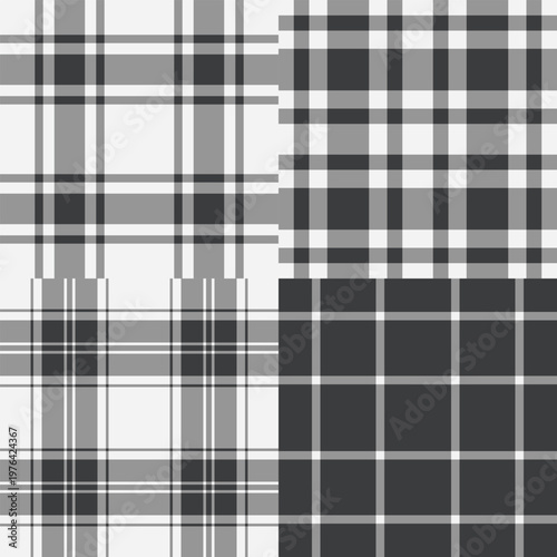 Plaid bundle created for decorative textiles. The pack includes coordinated tartan patterns ideal for throws, cushions, and bed accessories. Vector files scale easily.