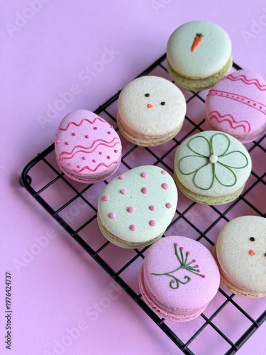 Macarons, Easter, dessert 