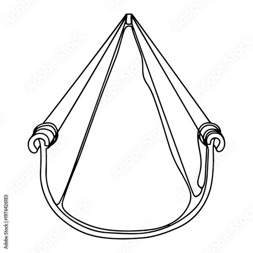 Single line drawing of an industrial lifting sling or webbing strap for heavy loads