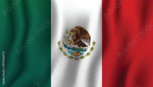 The national flag of mexico a vibrant tricolor with eagle emblem